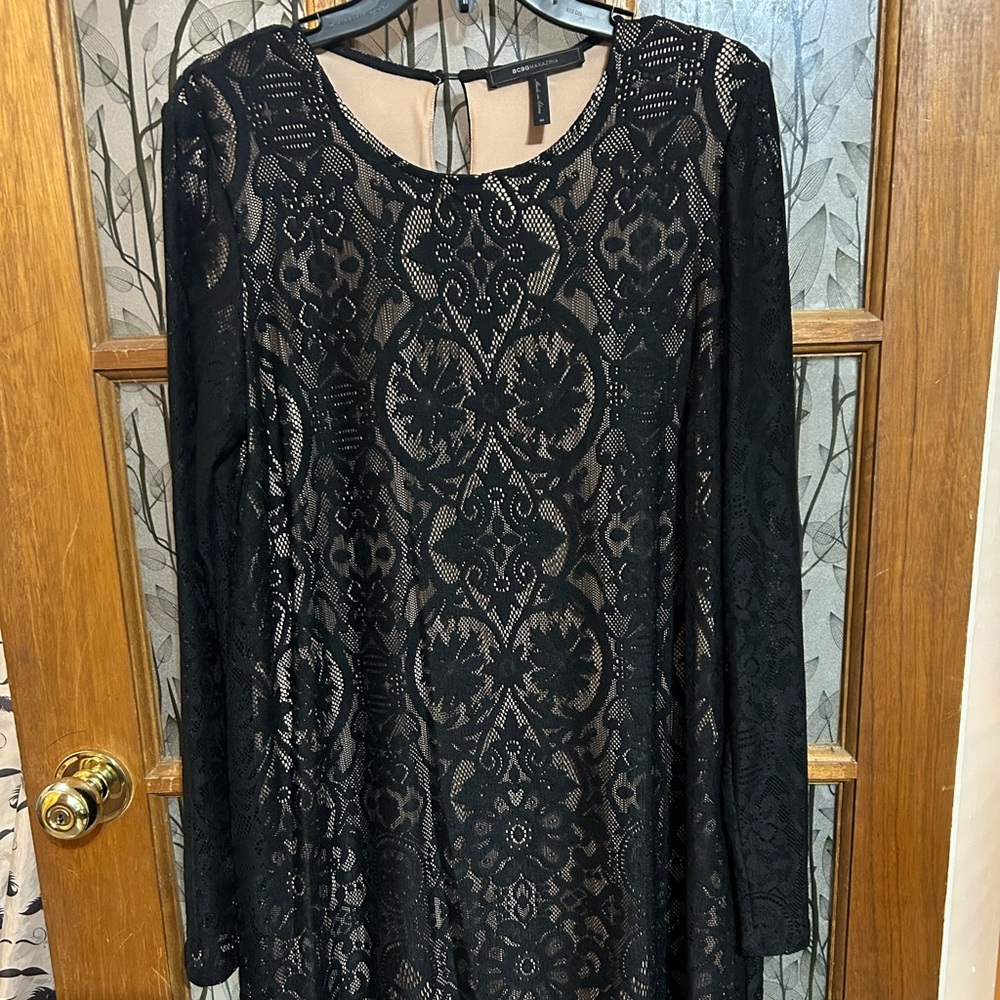 BCBG “Marae” maxazria dress Black With Fringe Medium